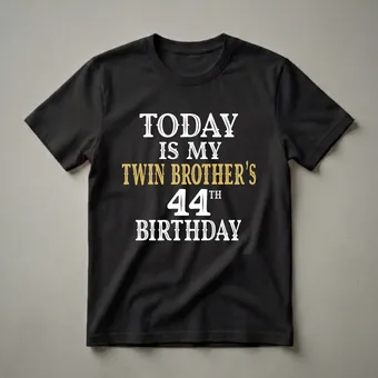 Twin Brother's 44th Birthday Party Graphic T-Shirt for Siblings