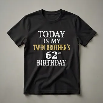 Twin Brother's 62nd Birthday Celebration Graphic T-Shirt