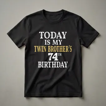 Twin Brother's 74th Birthday Party Graphic T-Shirt for Men