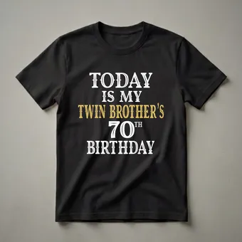 Twin Brother's 70th Birthday Party Graphic T-Shirt for Siblings