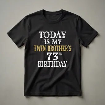 Twin Brother's 73rd Birthday Party Graphic T-Shirt for Siblings