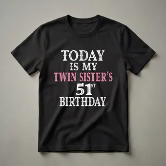 Twin Sister's 51st Birthday Queen Graphic T-Shirt for Women
