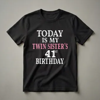 Twin Sister's 41st Birthday Celebration Graphic T-Shirt