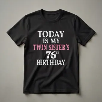 Twin Sister's 76th Birthday Celebration Graphic T-Shirt