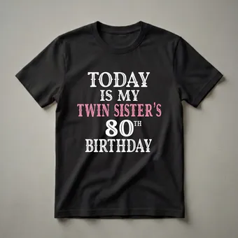 Twin Sister's 80th Birthday Celebration Graphic T-Shirt