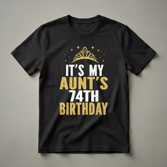 It's My Aunt's 74th Birthday Queen Crown Graphic T-Shirt