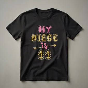 My Niece Is 11 Years Old 11th Birthday Party Graphic T-Shirt