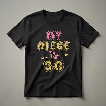 My Niece Is 30th Birthday Queen Glitter Graphic T-Shirt