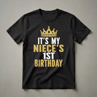 It's My Niece's 1st Birthday Crown Graphic T-Shirt for Family