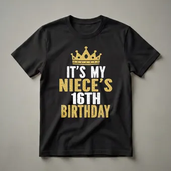 It's My Niece's 16th Birthday Crown Graphic T-Shirt