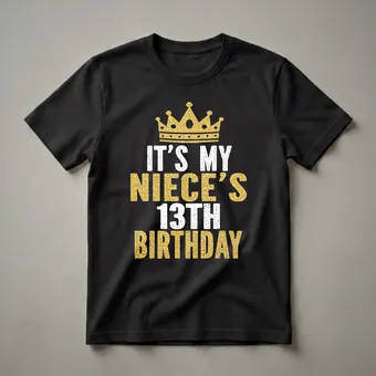 It's My Niece's 13th Birthday Queen Crown Graphic T-Shirt
