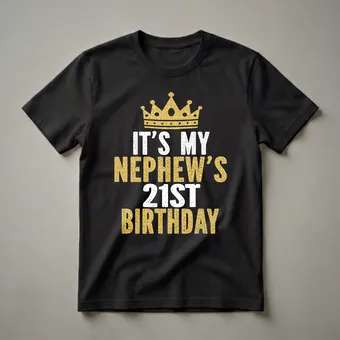 It's My Nephew's 21st Birthday Crown Graphic T-Shirt