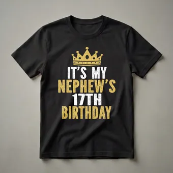 It's My Nephew's 17th Birthday Crown Graphic T-Shirt