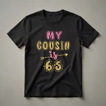 My Cousin Is 65 Years Old 65th Birthday Graphic T-Shirt
