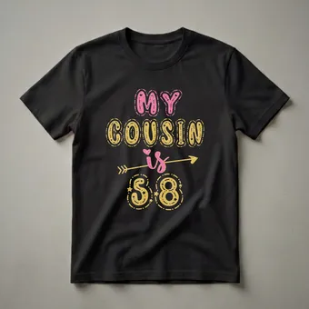 My Cousin is 58 Birthday T-Shirt for 58 Year Olds