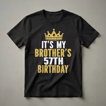 Brother's 57th Birthday King Crown Graphic T-Shirt