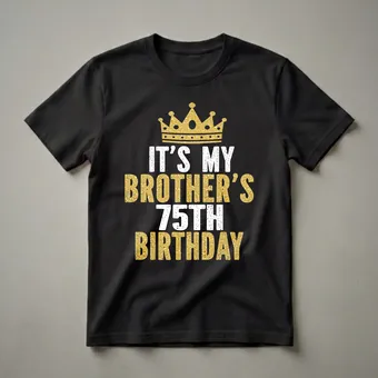 Brother's 75th Birthday Crown Graphic T-Shirt for Family