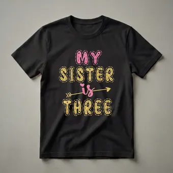 My Sister Is Three 3rd Birthday Girl T-Shirt