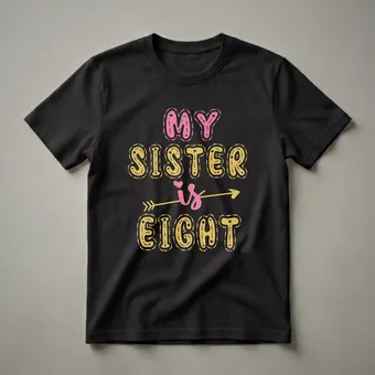 My Sister Is Eight Years Old 8th Birthday Graphic T-Shirt