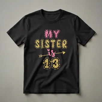 My Sister Is 13 Thirteenth Birthday Queen Graphic T-Shirt