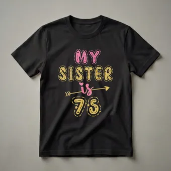 75th Birthday Sister Graphic T-Shirt for Women
