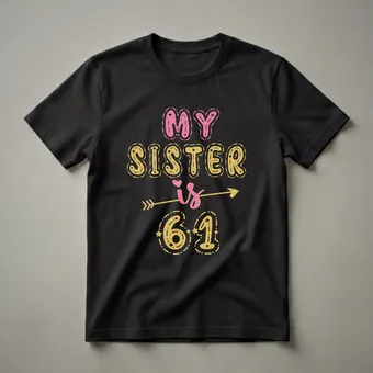 My Sister Is 61 Years Old 61st Birthday Graphic T-Shirt