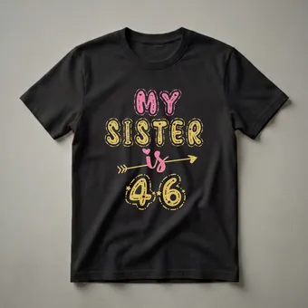 My Sister Is 46 Years Old 46th Birthday Queen Graphic T-Shirt