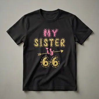 My Sister Is 66 Years Old 66th Birthday Graphic T-Shirt