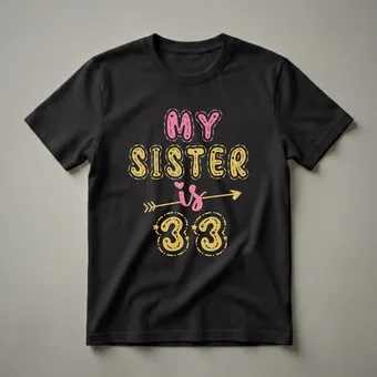 My Sister Is 33 - 33rd Birthday Graphic T-Shirt for Her