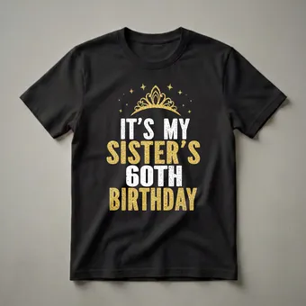 Sister's 60th Birthday Queen Crown Graphic T-Shirt