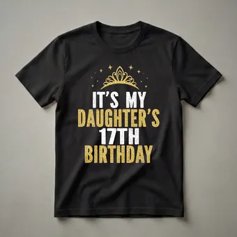 Daughter's 17th Birthday Queen Crown Graphic T-Shirt