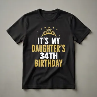 Daughter's 34th Birthday Queen Crown Graphic T-Shirt
