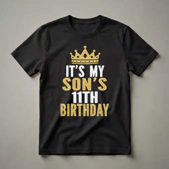 It's My Son's 11th Birthday Crown Graphic T-Shirt for Boys