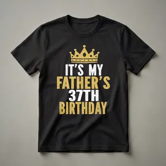 It's My Father's 37th Birthday Crown Graphic T-Shirt