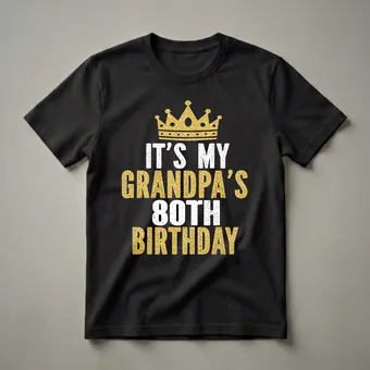 Grandpa's 80th Birthday King Crown Graphic T-Shirt