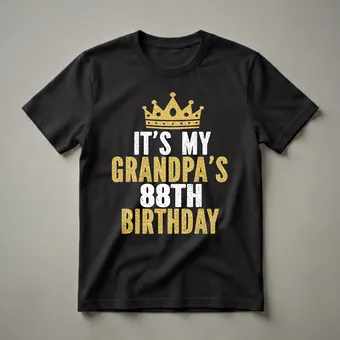 Grandpa's 88th Birthday King Crown Graphic T-Shirt