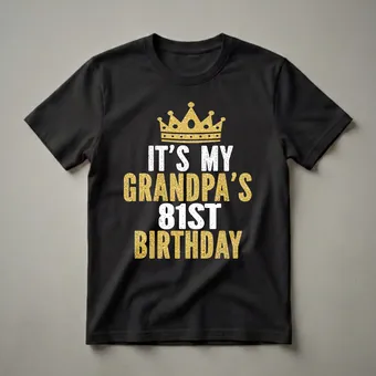 Grandpa's 81st Birthday King Crown Graphic T-Shirt