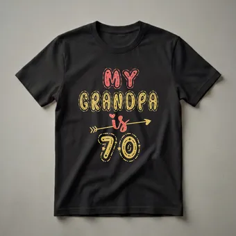 My Grandpa Is 70 Years Old 70th Birthday T-Shirt for Grandad