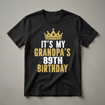 Grandpa's 89th Birthday Crown Graphic T-Shirt for Men