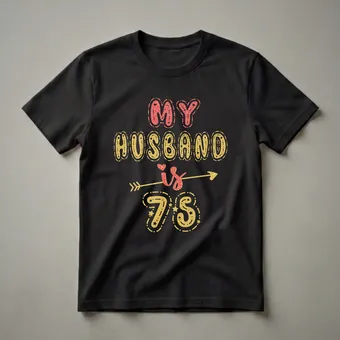 My Husband Is 75 Years Old - 75th Birthday T-Shirt for Him