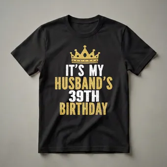 It's My Husband's 39th Birthday Crown Graphic T-Shirt