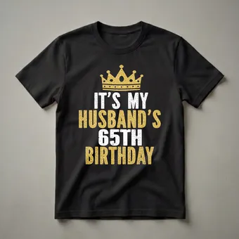 Husband's 65th Birthday King Crown Graphic T-Shirt for Him