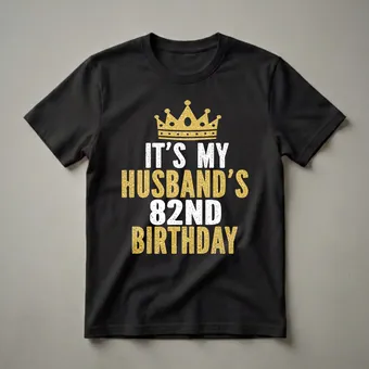 Husband's 82nd Birthday Crown Graphic T-Shirt for Wives