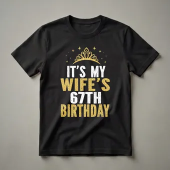 It's My Wife's 67th Birthday Queen Crown Graphic T-Shirt