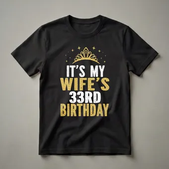 It's My Wife's 33rd Birthday Queen Graphic T-Shirt
