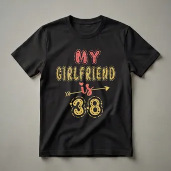 My Girlfriend Is 38 Birthday T-Shirt for Her 38th Celebration
