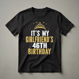 Girlfriend's 46th Birthday Queen Crown Graphic T-Shirt