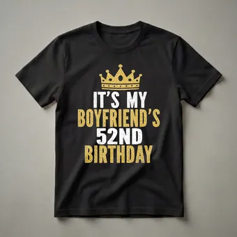 Boyfriend's 52nd Birthday Crown Graphic T-Shirt for Him