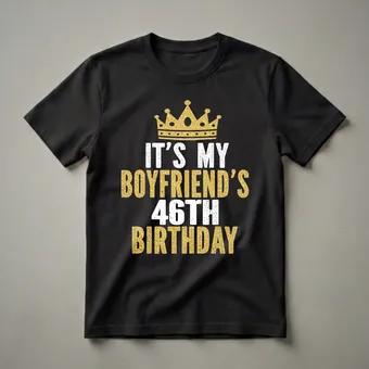 Boyfriend's 46th Birthday Crown Graphic T-Shirt for Men