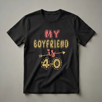 My Boyfriend Is 40 Birthday T-Shirt for Him